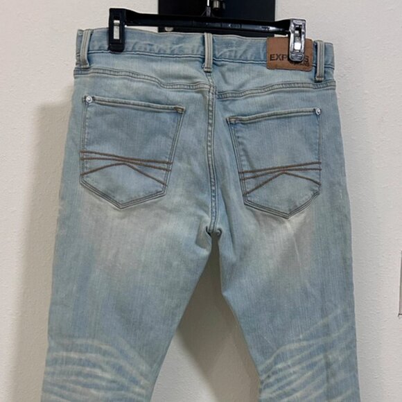 Express Jeans Rocco Skinny Leg 31x30 - Light Blue Wash - Picture 2 of 3